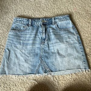 High rise jean skirt